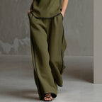 Women’s Sleeveless V-Neck Wide-Leg Pants Set
