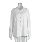 Casual Solid-color Minimalist Loose-fit Shirt