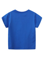 Children's Dinosaur Print Crew Neck Short Sleeve T-Shirt