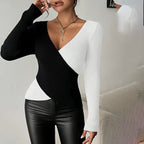 Women's Elegant V-Neck Cross Front Sweater