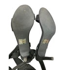 New Trary Womens Size 10 Black Soft Tie Lace Up 3.5" Inch Open Toe Heels Shoes