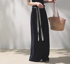 Linen Off-Shoulder Asymmetric Casual Set – 2 Colors, S–L