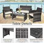 Weather Resistant Rattan Patio Furniture Set for Outdoors