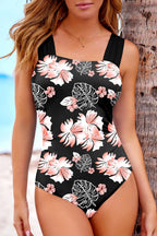 Sail Blue Square Neck Ruched Tommy Control One Piece Swimsuit