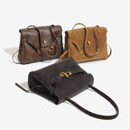 Retro Minimalist Genuine Leather Shoulder Bag