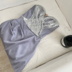 Lustrous Silver Shimmer Sexy Strapless Women's Paneled Lavender Satin Ball Bridesmaid Ceremony Bodycon Dress