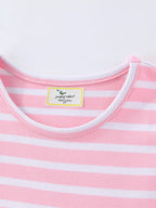 Children's Striped Bunny Embroidered Dress