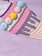 Children's Cute Ice Cream Applique Ruffle Hem T-Shirt