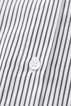 Blue Stripe Striped Casual Shirred Cuffs Shirt
