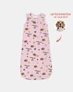 Custom Dog Photo Pattern Protected By Bamboo Sleep Bag