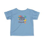 Party at My Crib Infant Tee, Baby Birthday Shirt, Cute Infant T-Shirt, Newborn Party Outfit, Fun Baby Clothing