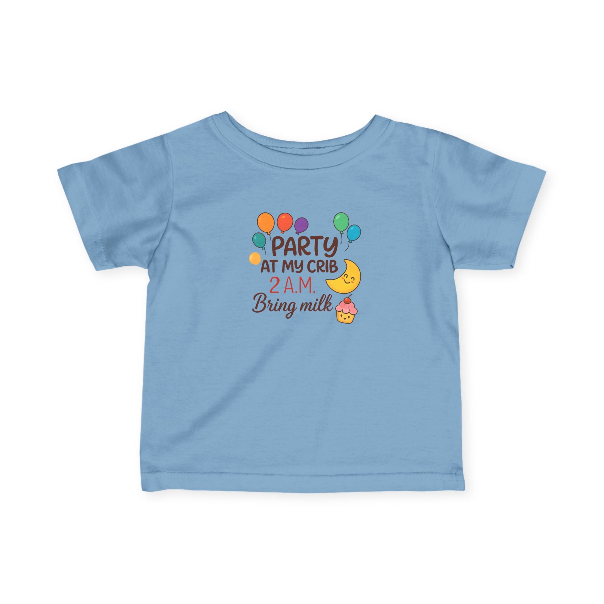 Party at My Crib Infant Tee, Baby Birthday Shirt, Cute Infant T-Shirt, Newborn Party Outfit, Fun Baby Clothing