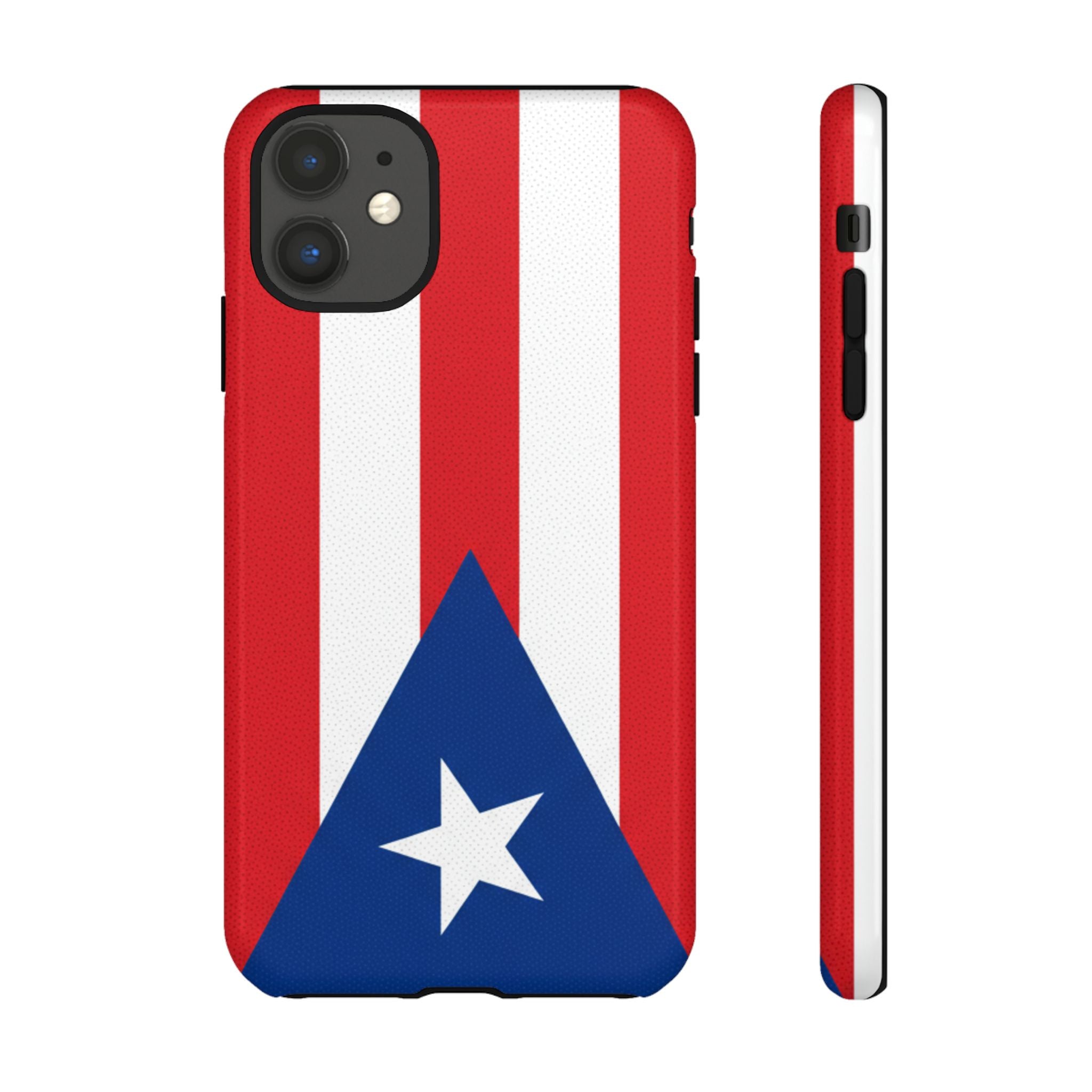 Puerto Rico Flag Tough Phone Case Patriotic Red & White Stripe Design