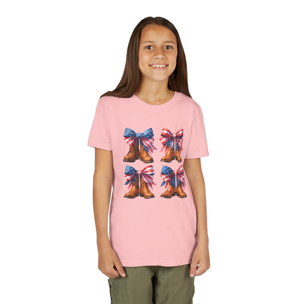 Patriotic Youth Tee, Youth Short Sleeve Shirt, 4th of July Shirt, Americana T-Shirt, Cute Kids Top for Independence Day