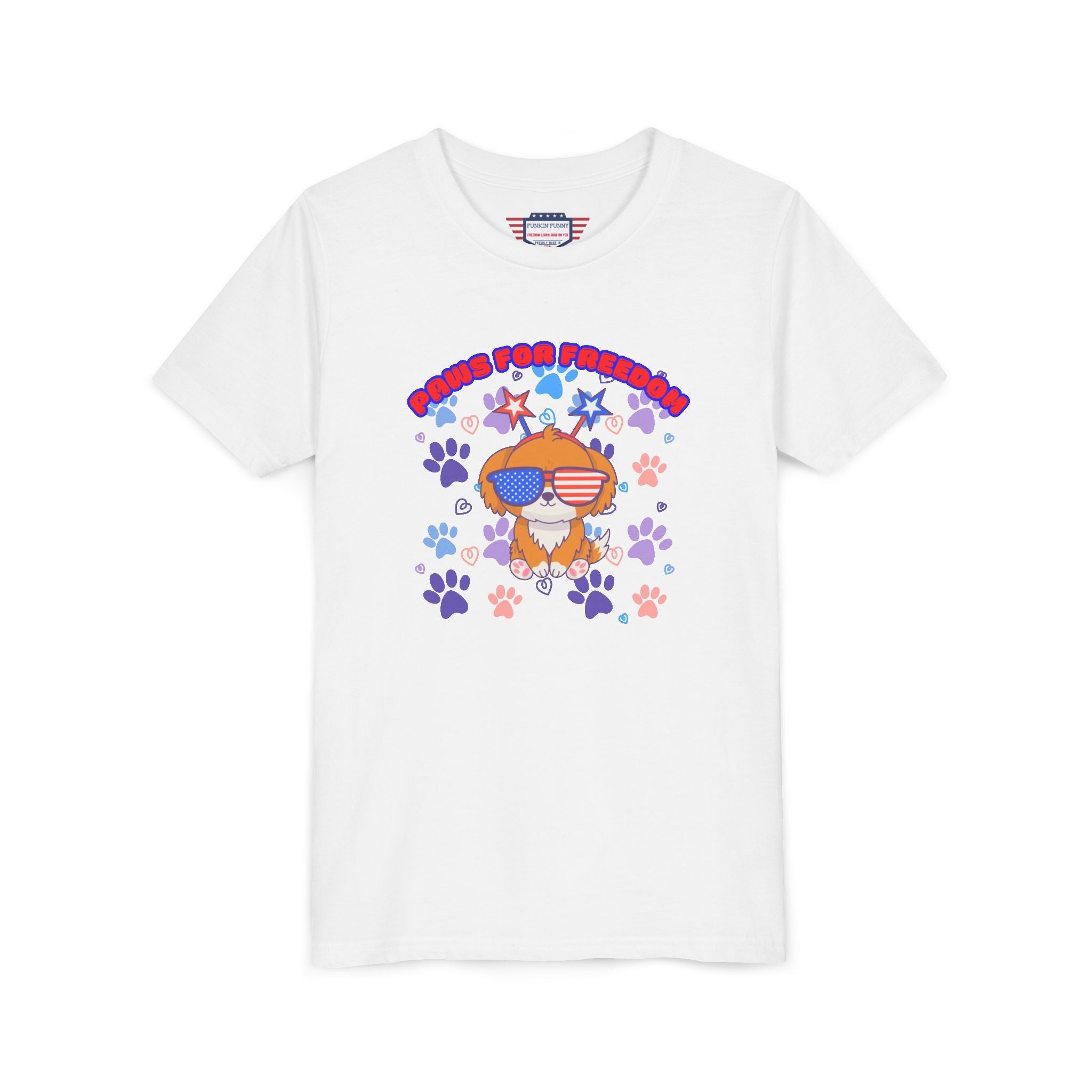 Youth - 'Paws for Freedom' Unisex Classic Tee - Celebrate Pets & Patriotism