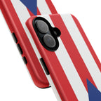 Puerto Rico Flag Tough Phone Case Patriotic Red & White Stripe Design