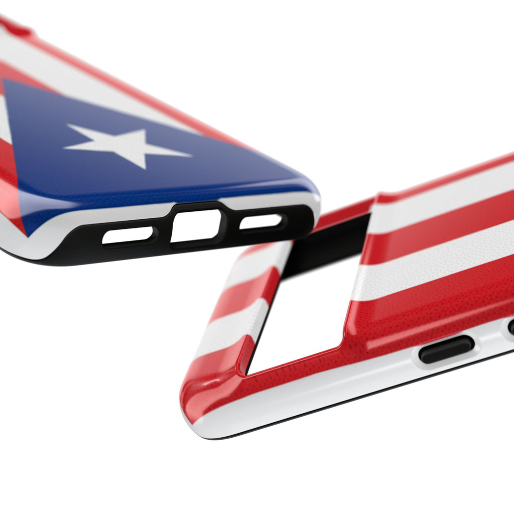 Puerto Rico Flag Tough Phone Case Patriotic Red & White Stripe Design