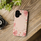 Romantic Pink Bows Tough Case Cute Heart & Bow iPhone Protective Phone Case