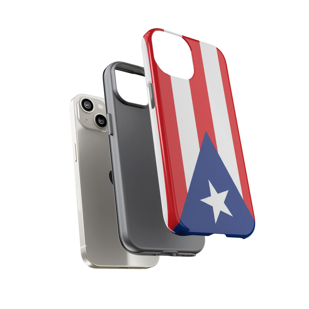 Puerto Rico Flag Tough Phone Case Patriotic Red & White Stripe Design
