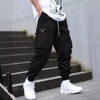 Men’s Multi‑Pocket Drawstring Cargo Pants