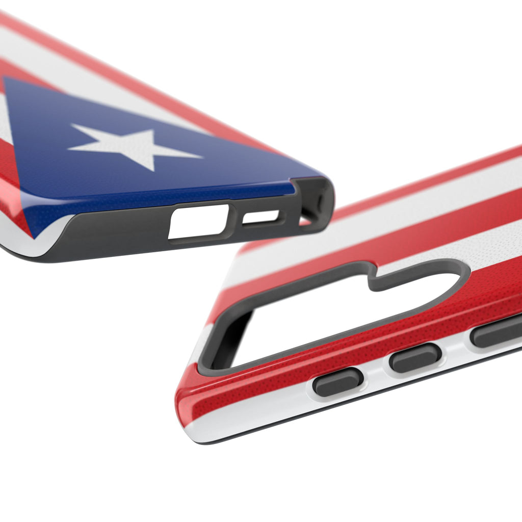 Puerto Rico Flag Tough Phone Case Patriotic Red & White Stripe Design