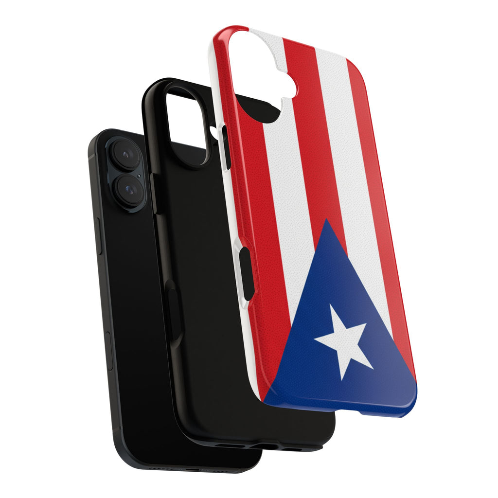 Puerto Rico Flag Tough Phone Case Patriotic Red & White Stripe Design