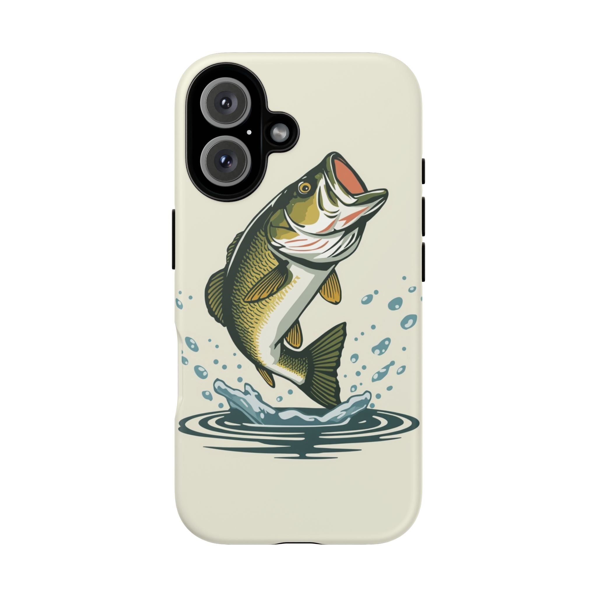 Fishing Bass Phone Case Jumping Largemouth Design, Protective Tough Case