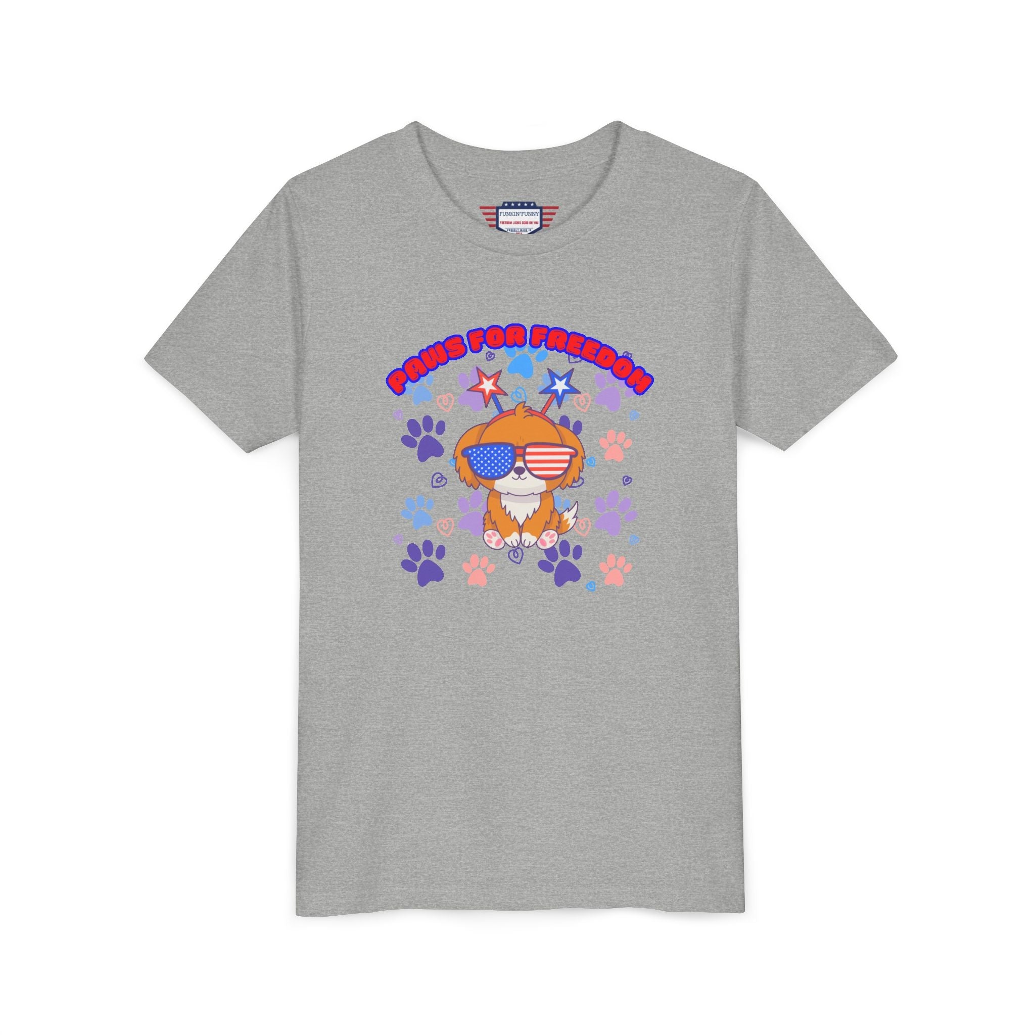 Youth - 'Paws for Freedom' Unisex Classic Tee - Celebrate Pets & Patriotism