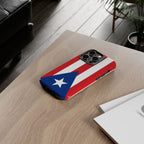 Puerto Rico Flag Tough Phone Case Patriotic Red & White Stripe Design