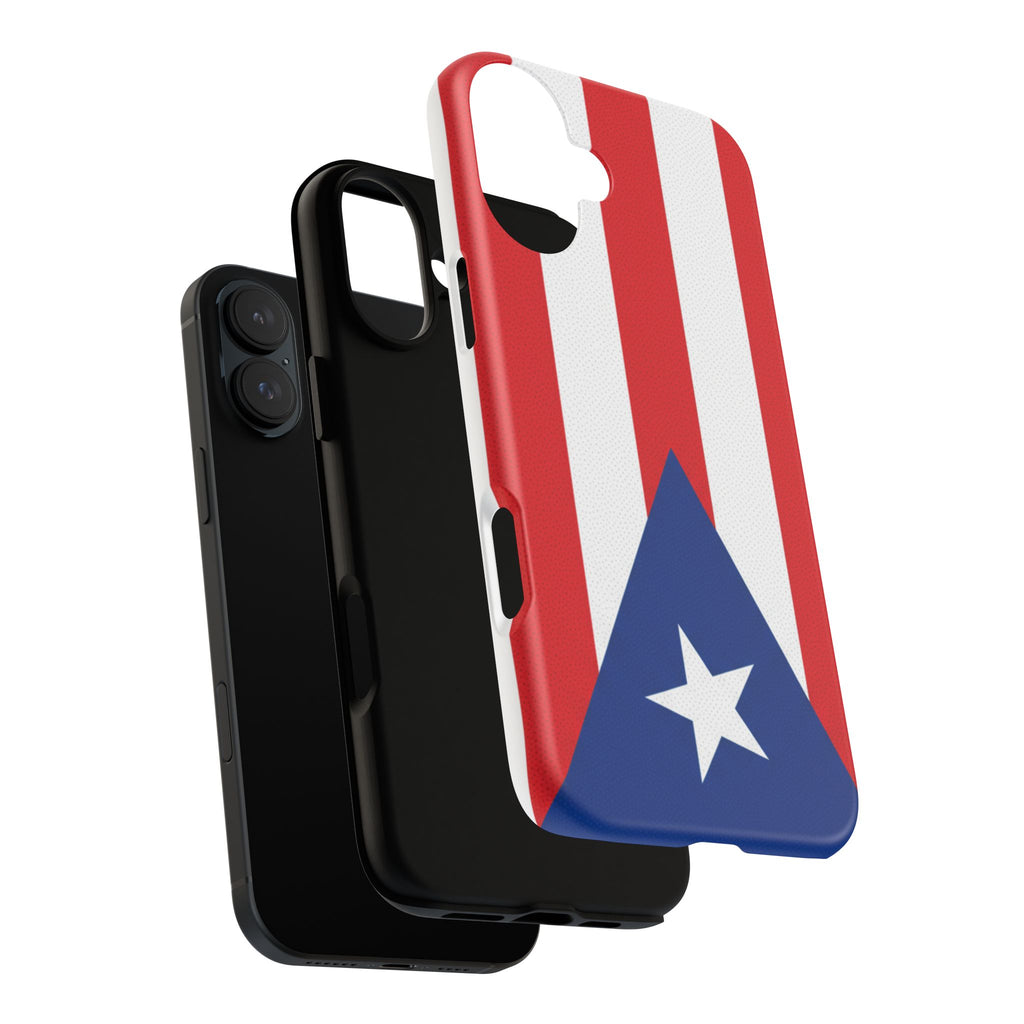 Puerto Rico Flag Tough Phone Case Patriotic Red & White Stripe Design