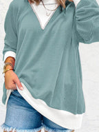 Contrast Dropped Shoulder Sweatshirt