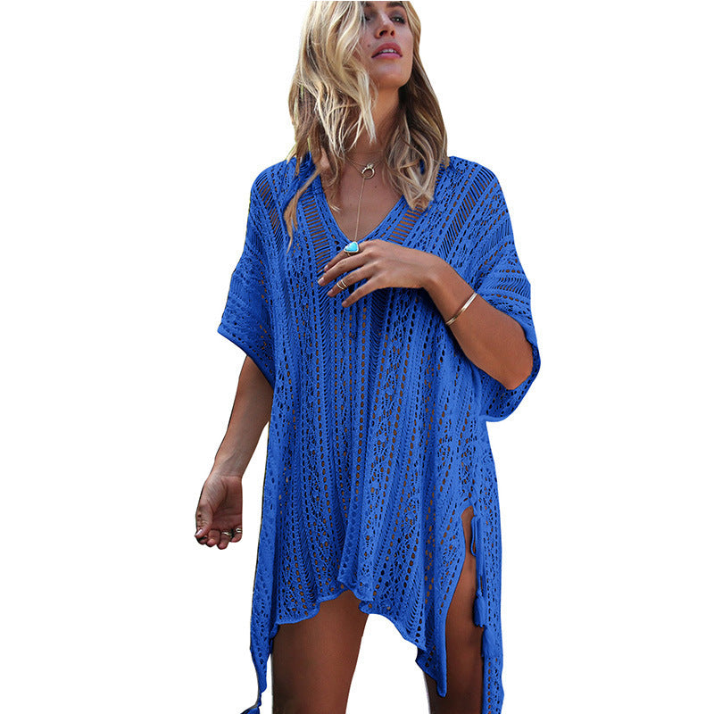 Bikini Hollow Out Cutout Beach Vacation Blouse Knitted Sunscreen Swimsuit for Women Crochet Crochet hook
