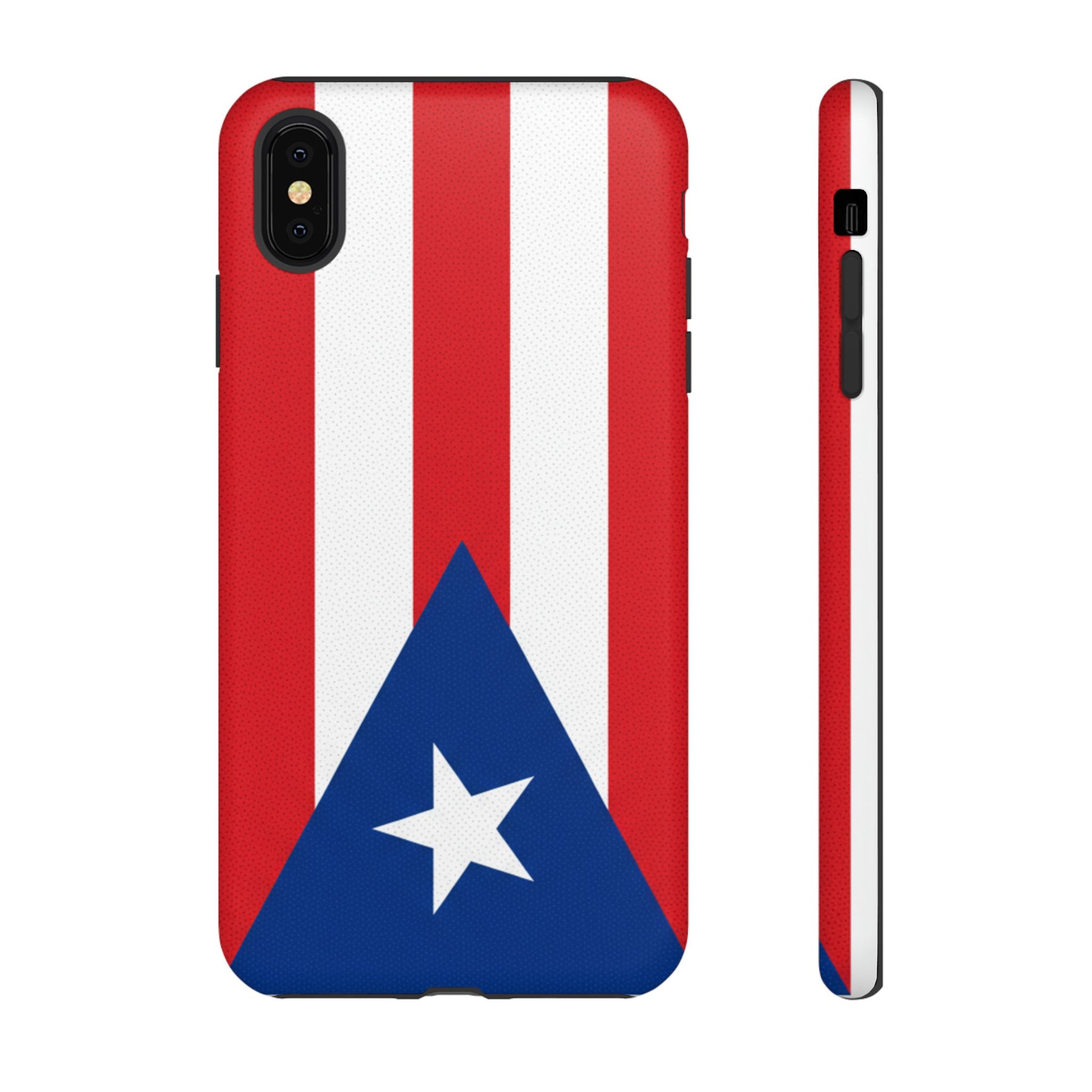 Puerto Rico Flag Tough Phone Case Patriotic Red & White Stripe Design