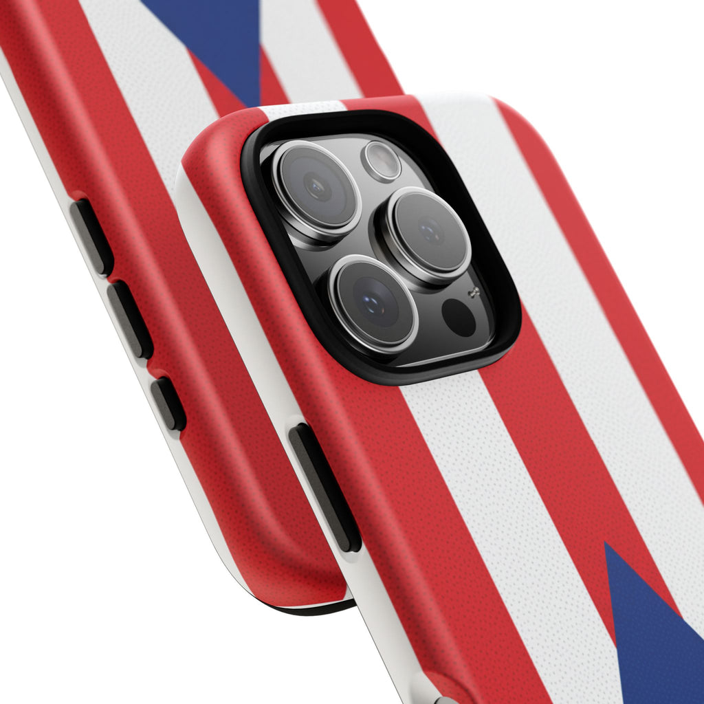 Puerto Rico Flag Tough Phone Case Patriotic Red & White Stripe Design