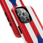 Puerto Rico Flag Tough Phone Case Patriotic Red & White Stripe Design