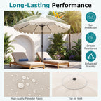 10 FT Patio Umbrella with Push Button Tilt and Crank