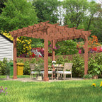 Alora Outdoor Cedar Wood Patio Pergola With Slatted Trellis Roof (SAK92150)