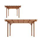 [10X12FT] Alora Premium Extra Large Outdoor Weather-Resistant Wooden Grape Pergola (SAK16278)