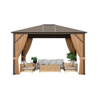 [10X12FT] Premium Outdoor Hardtop Patio Gazebo With Galvanized Steel Top & Aluminum Frame (SAK74065)