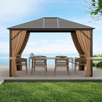 [10X12FT] Premium Outdoor Hardtop Patio Gazebo With Galvanized Steel Top & Aluminum Frame (SAK74065)