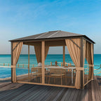 [10X12FT] Premium Outdoor Hardtop Patio Gazebo With Galvanized Steel Top & Aluminum Frame (SAK74065)