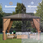 [10X12FT] Premium Outdoor Hardtop Patio Gazebo With Galvanized Steel Top & Aluminum Frame (SAK74065)