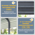 [10X15FT] Alora Large Heavy-Duty Outdoor Metal Carport For Cars, Trucks And Boats (SAK95738)