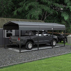 [10X15FT] Alora Large Heavy-Duty Outdoor Metal Carport For Cars, Trucks And Boats (SAK95738)
