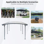 [10X19FT] Alora Heavy-Duty Outdoor Aluminum Arch Carport With Polycarbonate Panels (SAK86109)