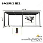 [10X19FT] Premium Powder-Coated Aluminum Pergola With Adjustable Louvers (SAK78345)
