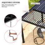 [10X19FT] Premium Powder-Coated Aluminum Pergola With Adjustable Louvers (SAK78345)