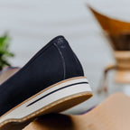 11-020-NVY MEO 3 Sueded Goatskin Penny Loafer, Navy