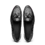 11-582-BLK FRANCO Crocodile Tassel Loafer, Black