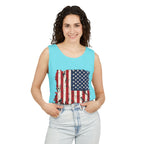 Distressed American Flag Tank Top  Patriotic USA Sleeveless Shirt for 4th of July Summer and Everyday Wear